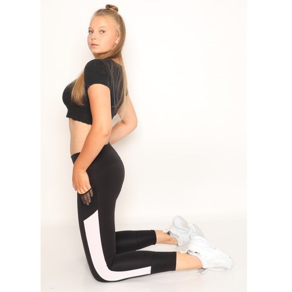 CM Fashion WHITE BLACK LEGGINGS - Picture 6 of 6
